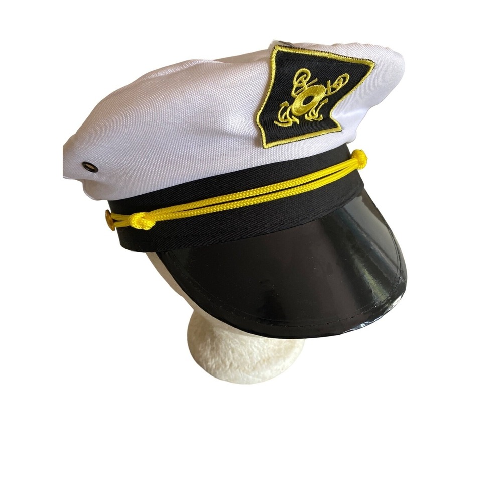 Captain White Cap Hat Yachting Sailing Costume One Size